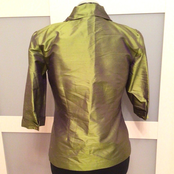 Vintage 90s Pant Suit - Silk Olive Green - Picture 4 of 12